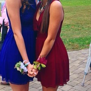 Burgundy flowy dress